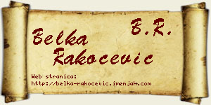 Belka Rakočević vizit kartica